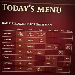 Menu marinai Mary Rose