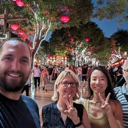 The team amongst crowd