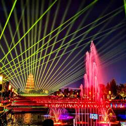 Laser lights and water show