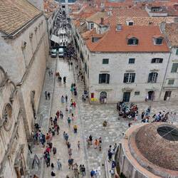 Looking down into one of the squares, where townsfolk would have congregated