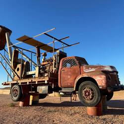 The Blower, a mining truck used to suck dirt up and out of the opal mines