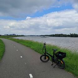Cycling along top of dykes is only way to get view
