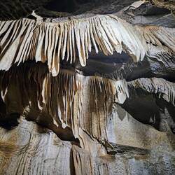 Stalagmites that look like curtain drapes