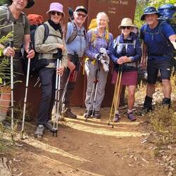 The 6 walkers on the trail