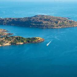 Sara captures the Xplorer and Coral Discoverer from the helicopter — Kimberley, WA.