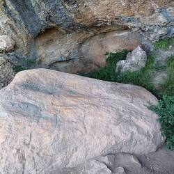 Der Stein mit der Zeichnung oder malerei