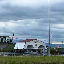 Six km from Ardahan, the University campus. The huge building on top of the hill is the rectorate.