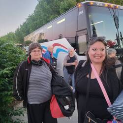 Mass confusion as we tried to figure out which bus was ours