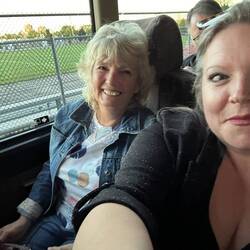 All settled for the long drive. We had one bus for the adult choir and one for the school choir.