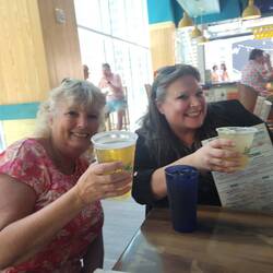 We were bad influences Lex had a Margarita and a Landshark for me.