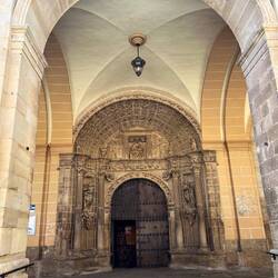 Carved wooden door