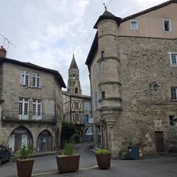 The medieval town is very compact on top of a hill