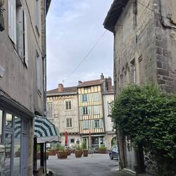 Medieval streets and tall buildings