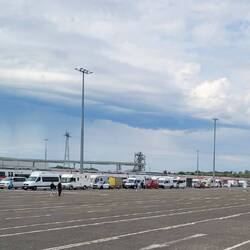 die Warteschlange für die Rückfahrt nach Bornholm