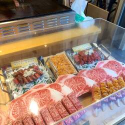 Wagu beef for cook to order at the market