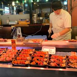 Sushi being prepared