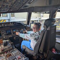Me driving the plane, with the engine off