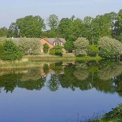 Kleiner Teich im Morgenlicht von Dundaga