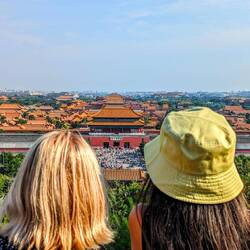 Diane & Vela checking out the view