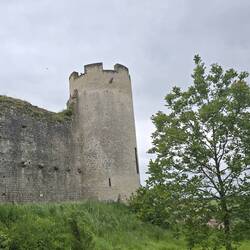The Château overlooks the lower village and surrounding countryside