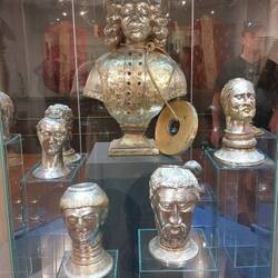 Gold and Silver busts of prominent people