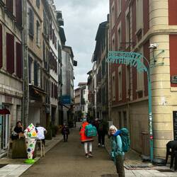 Cute town of Bayonne near train