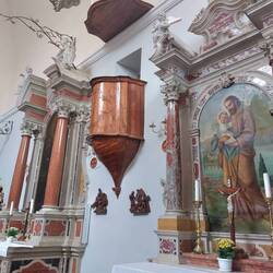 Beautiful colourful marble columns grace this church too