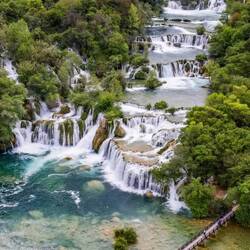 Skradinski buk, seventh, final n longest tufa barrier on the Krka River.