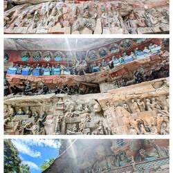 The first three alcoves of carvings