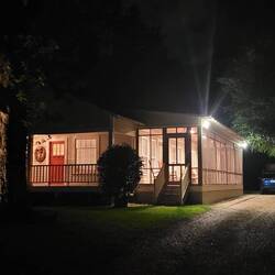 We arrived after dark at Our Little Farmhouse b&b in Laurel, Mississippi. Look how pretty it is!