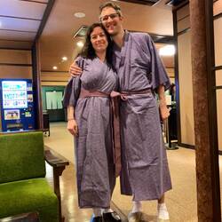 Matt and Sarah dressed for dinner