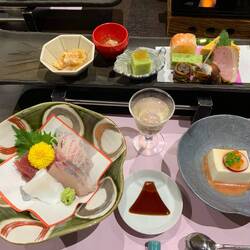 More of dinner; note soy sauce in shape of Mt Fuji