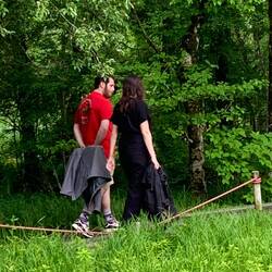Margot and Ben at the botanical garden