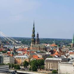 Riga von oben, genau genommen vom Turm der Akademie der Wissenschaften