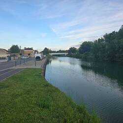 Looking down towards the aire and canal bridge