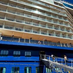 Boarding the gangway