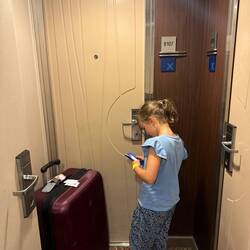 Eager to enter our cabin