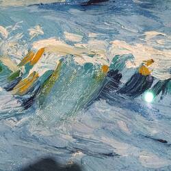 This painting was set up with a microscope