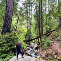 Me atop a boulder overlooking the creek
