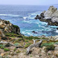 View from cliffs to ocean