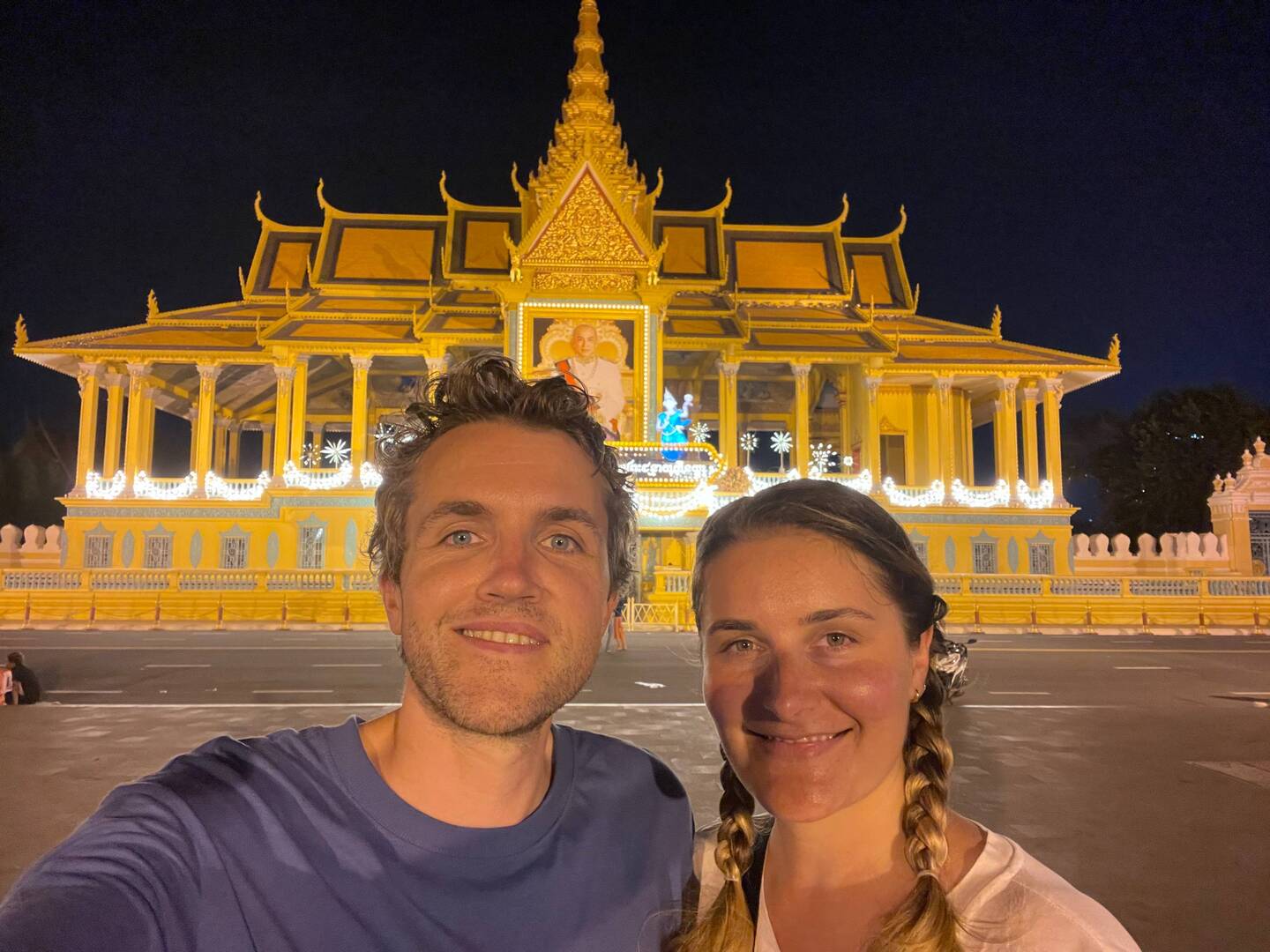 The royal palace at night