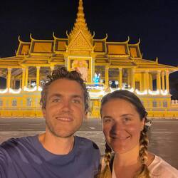 The royal palace at night