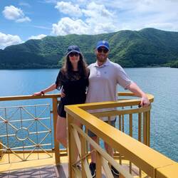 Ben and Margot. Mt Fuji is hidden over Ben's shoulder