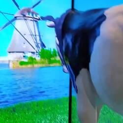 The cow I virtually milked (poorly). Yes, those are farts you hear - display on cow digestion