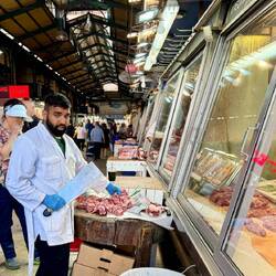 Next stop the meat market. They use every part of the animals.