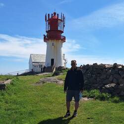 Lindesnes lighthouse was first lit here in 1656 the current cast-iron building dates from 1915