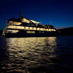 It's pitch dark when we leave the Coral Disoverer for our sunrise cruise — Kimberley, WA.