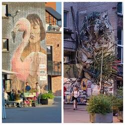 Street Art on old buildings in Telliskivi