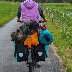 Franziska on her gypsy loadout to go north