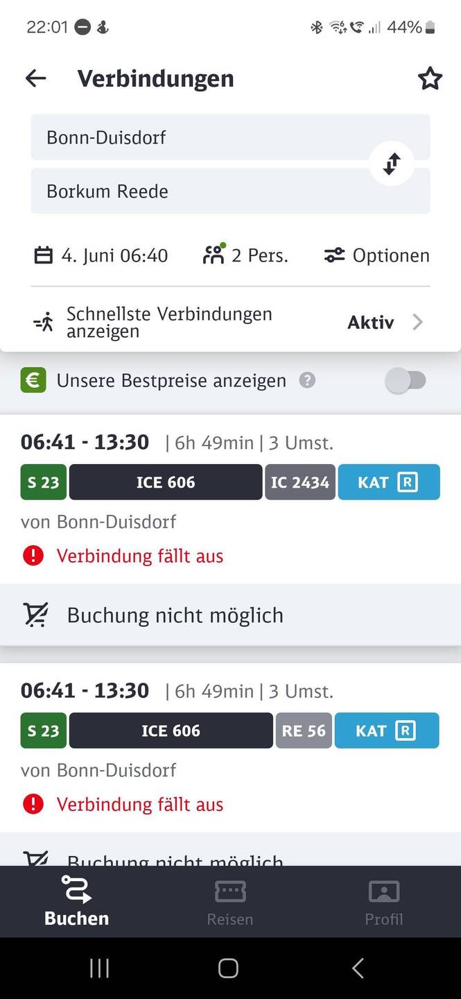 Geht schon gut los...